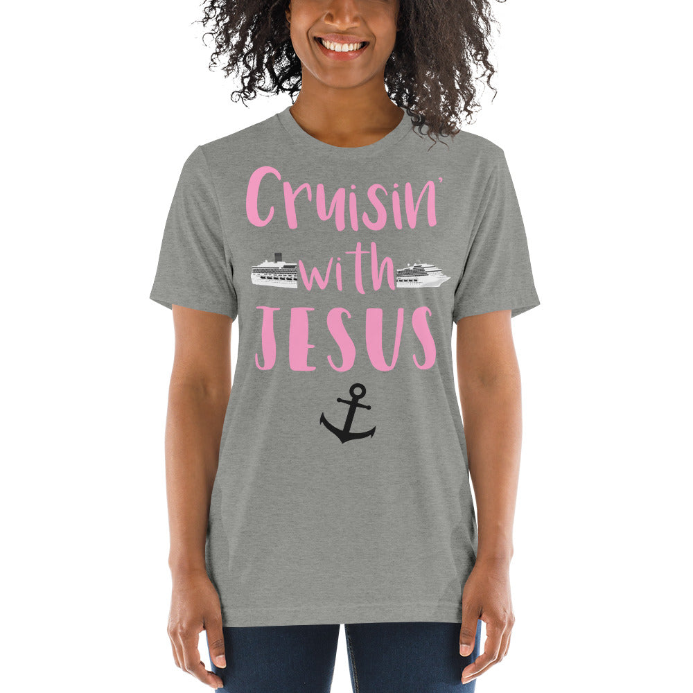 Cruisin' with Jesus Cute Travel Short sleeve t-shirt - Thread Caboodle