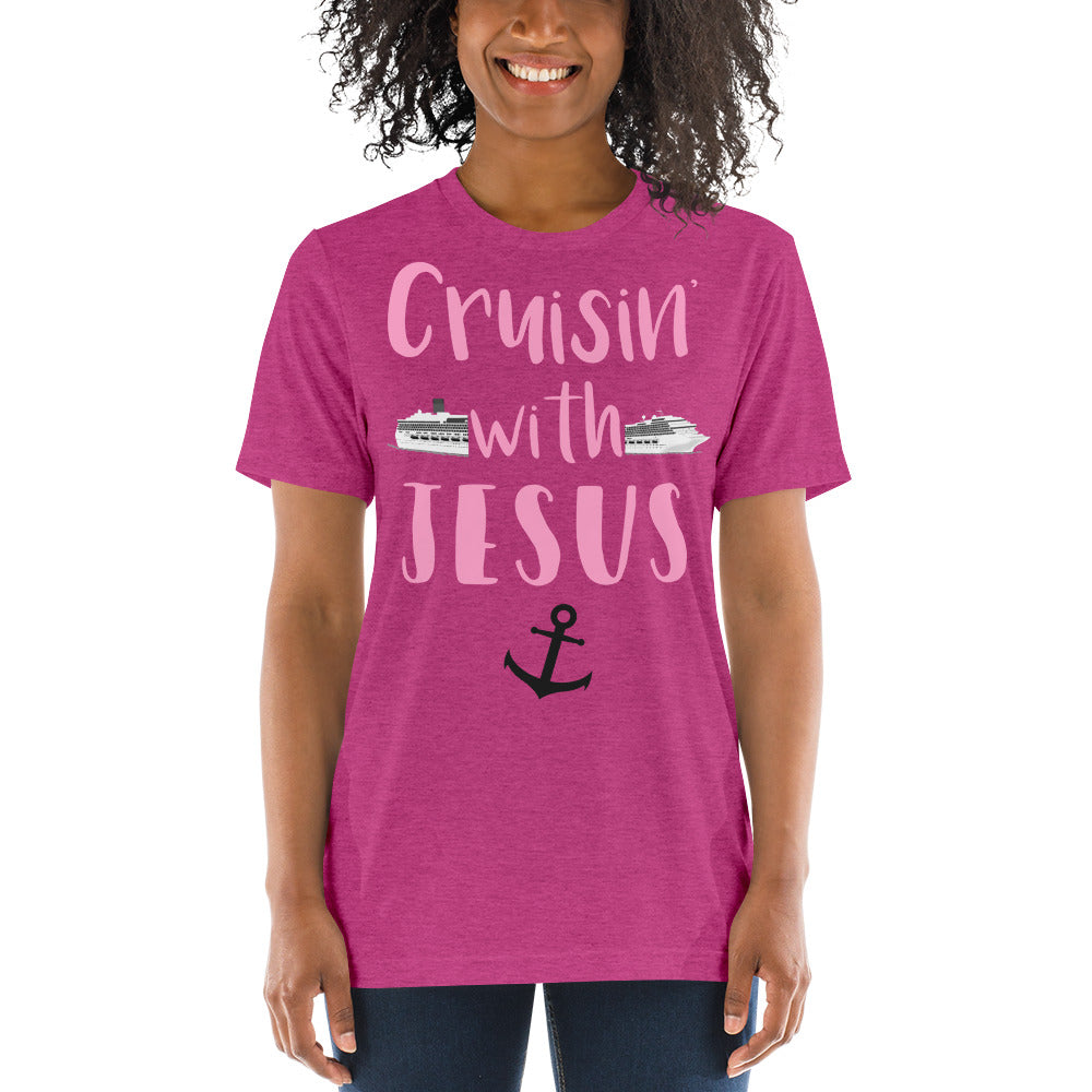 Cruisin' with Jesus Cute Travel Short sleeve t-shirt - Thread Caboodle