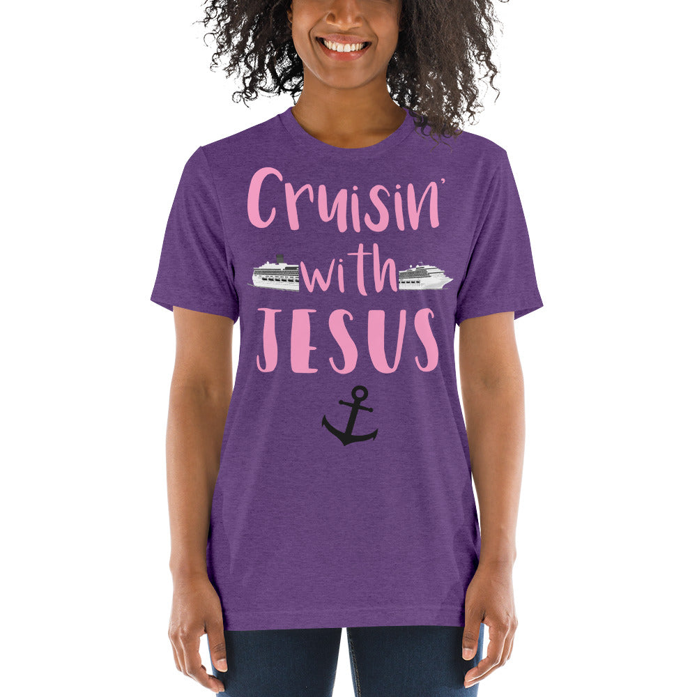 Cruisin' with Jesus Cute Travel Short sleeve t-shirt - Thread Caboodle